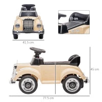Macchina Elettrica per Bambini 18-48 Mesi Licenza Mercedes-Benz con Musica, Beige