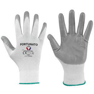 Guanti in poliestere con palmo in nitrile per lavori leggeri