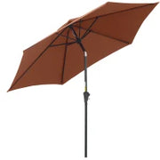 Ombrellone da Giardino Inclinabile con Manovella, in Alluminio, Metallo e Poliestere, Ø260x235 cm, Nero e Caffè