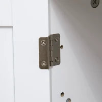 Mobile Lettiera per Gatti a 2 Ante con Divisorio Interno Regolabile, 86x48x52 cm, Bianco