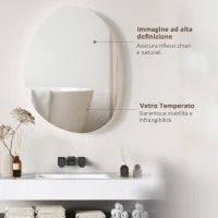 Specchio da Bagno Illuminato a LED con Colore e Temperatura Regolabile, in Vetro Temperato, 80x5x60 cm, Argento