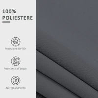 Telo di Ricambio Tenda Parasole Retrattile 3x2.5m in Poliestere Anti UV 50+, Giardino, Grigio