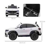 Macchina Elettrica per Bambini 3-8 Anni con Telecomando, Fari e Clacson, 111.5x69x52.5 cm, Bianca e Nera