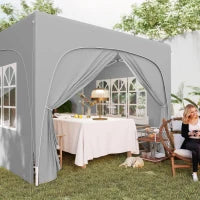 Gazebo da Giardino 3x3m Pieghevole con Altezza Regolabile, Protezione UPF50+ e Borsa, Grigio Chiaro