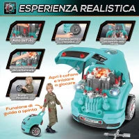 Officina Camion Giocattolo per Bambini 3-5 Anni a 61 Pezzi con Maniglia, in ABS e PP, 40x39x47 cm, Nero e Azzurro