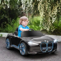 Macchina Elettrica per Bambini 3-6 Anni con Licenza BMW con Telecomando, Clacson e Fari, 115x67x45 cm, Nera