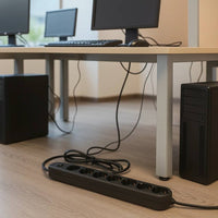 Ecova 30098x multipresa 6 uscite universali con interruttore cavo 1,5m nero 3500w