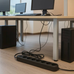 Ecova 30098x multipresa 6 uscite universali con interruttore cavo 1,5m nero 3500w