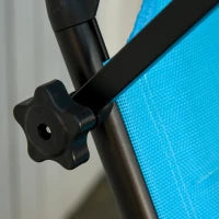 Sedia Sdraio da Esterno Pieghevole con Tettuccio e Rivestimento Imbottito in Gommapiuma, Lettino Prendisole da Giardino con Schienale Regolabile 66x164x81cm Blu