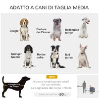 Carrello per Cani con Reti protettive, Bandierine e Catarifrangenti, 130x73x94 cm, Blu e Grigio