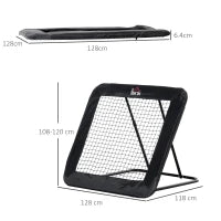 Rebounder Pieghevole e Regolabile da Esterno per Calcio, Baseball e Pallavolo, 128x118x108-120 cm, Nero