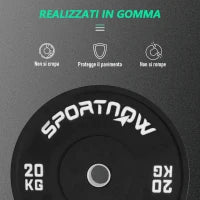 Set di 2 Dischi Palestra da 20kg per Bilanciere e Manubri con Attacco Ø5cm, Nero