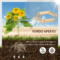 Letto per Orto Senza Base e con Struttura a Incastro, in Legno, 100x92x16cm