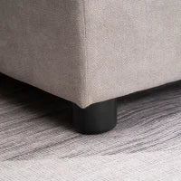 Divano Letto 3 Posti con Chaise Longue Contenitore in Tessuto, 217x134x85cm, Grigio