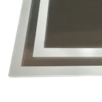 kleankin Specchio Bagno con Luce LED 3 Livelli Rettangolare, Antiappannamento e Interruttore Touch, 90x70cm