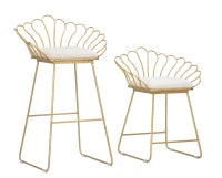 Sgabello Glam Flower Bianco Cm 57X52X94-56X48X72,50