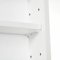 Vetrina Espositiva da Parete a 4 Ripiani Regolabili, Vetrinetta per Collezionismo, Bacheca Espositore a Muro per Oggetti da Collezione, in Vetro e Truciolato, 80x9.5x60 cm, Bianco