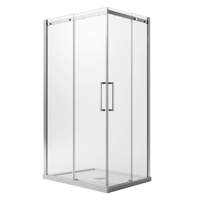 Box Doccia Rettangolare 75x80CM H200 Vetro Trasparente 8mm Sinistra con EasyClean mod. Prime Corner