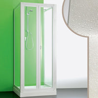 Box doccia 3 lati 70x70x70 CM in Acrilico mod. Saturno con apertura a libro