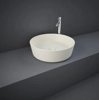 Lavabo tondo da appoggio in ceramica Beige Matt senza foro rubinetto - Feeling Rak Ceramics