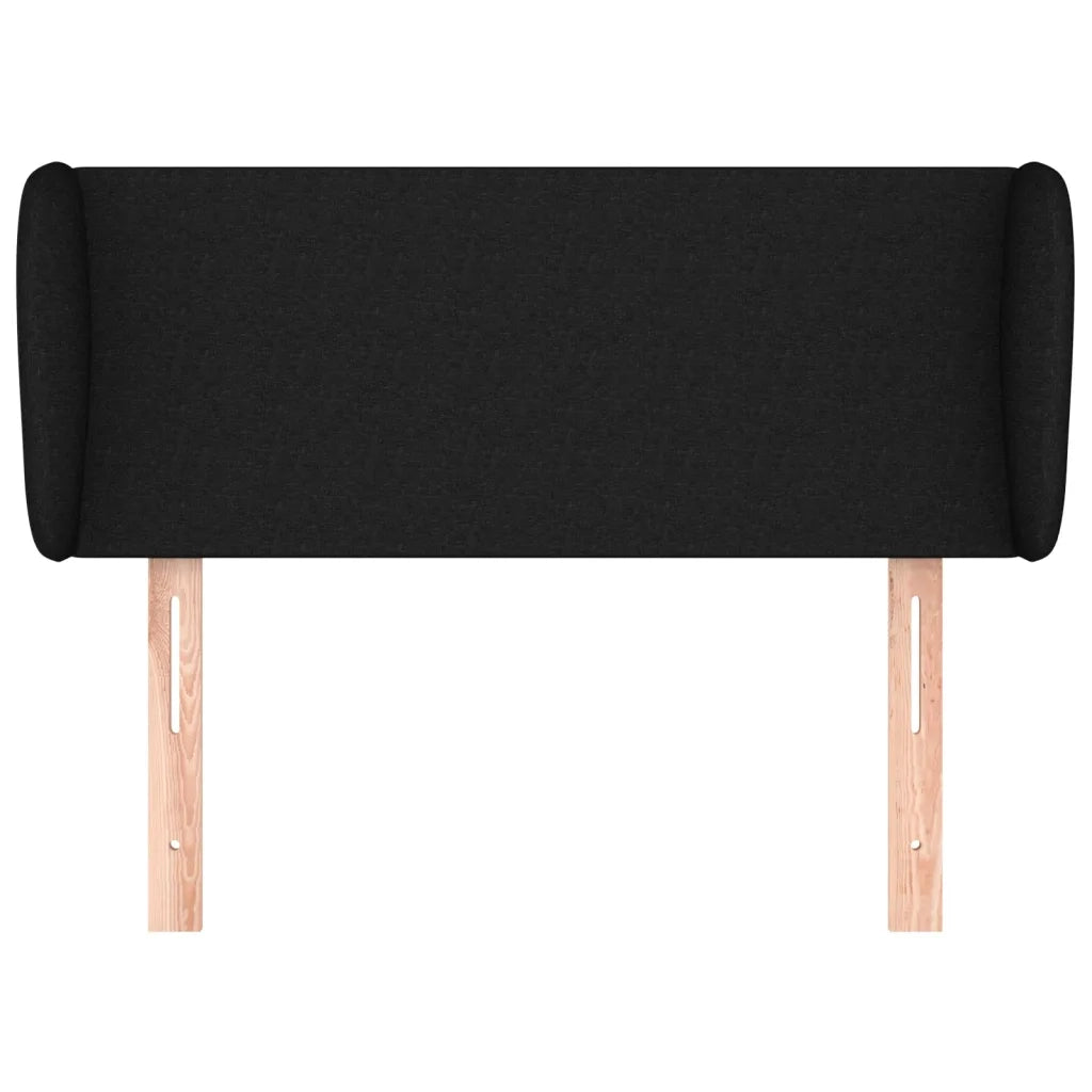 Testiera ad Orecchio Nera 83 x 23 x 78/88 cm in Tessuto