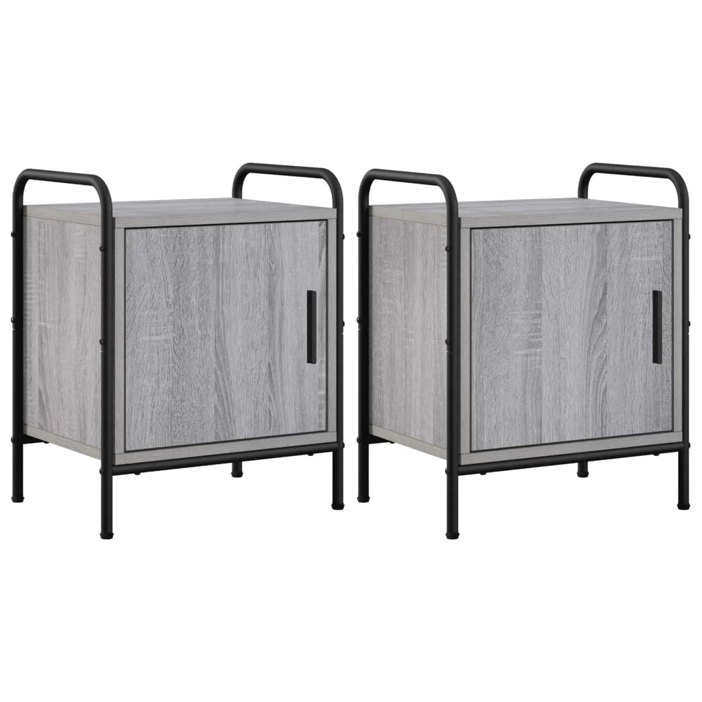 Armadio da Notte 2 pz Sonoma grigio 40 x 30 x 50 cm 8013525