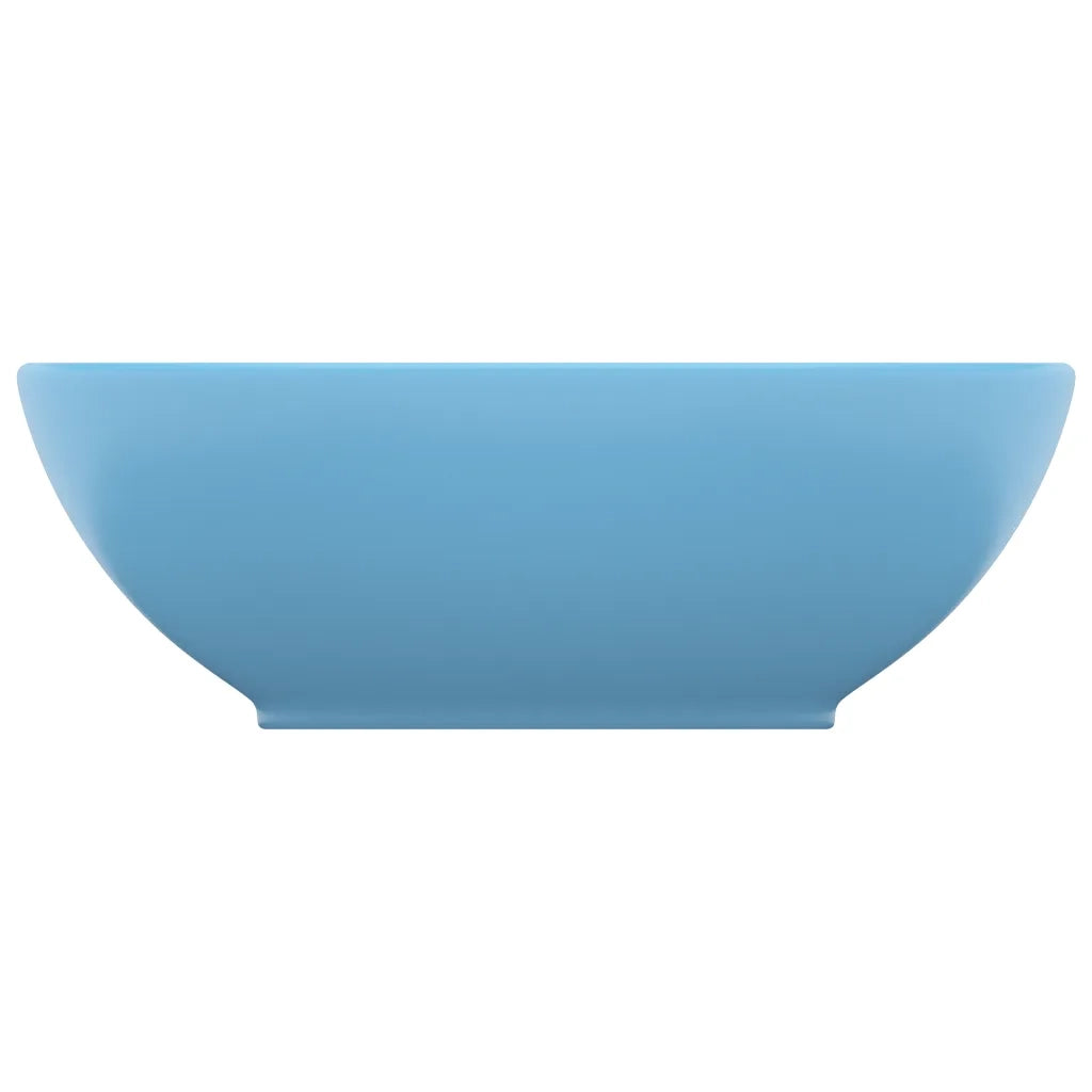 Lavandino-Lavello Lusso Ovale Azzurro Opaco 40x33 cm in Ceramica
