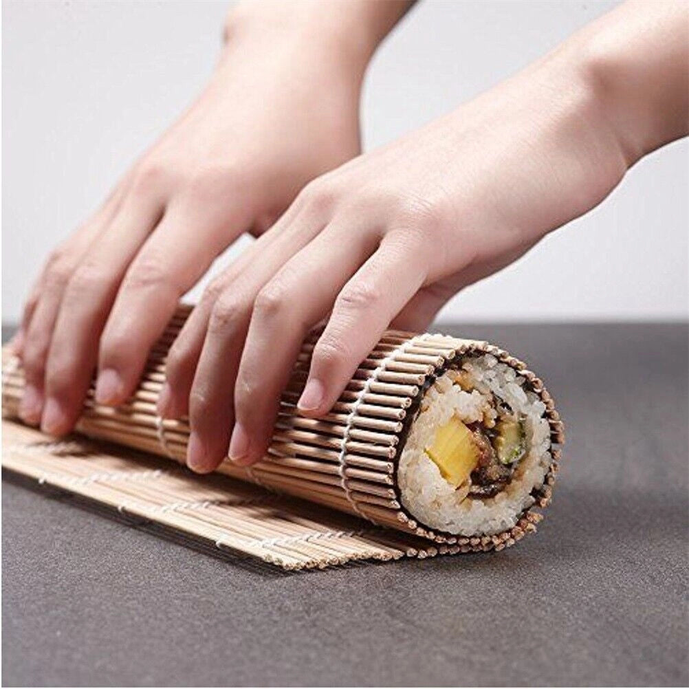 12 Pz Stuoia per Sushi Tappetino in Bambù Naturale per Arrotolare il Sushi 69758