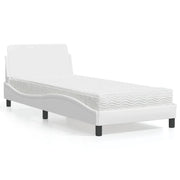 Letto con Materasso-Struttura Letto con Materasso Dover Bianco 90x200 cm in Similpelle