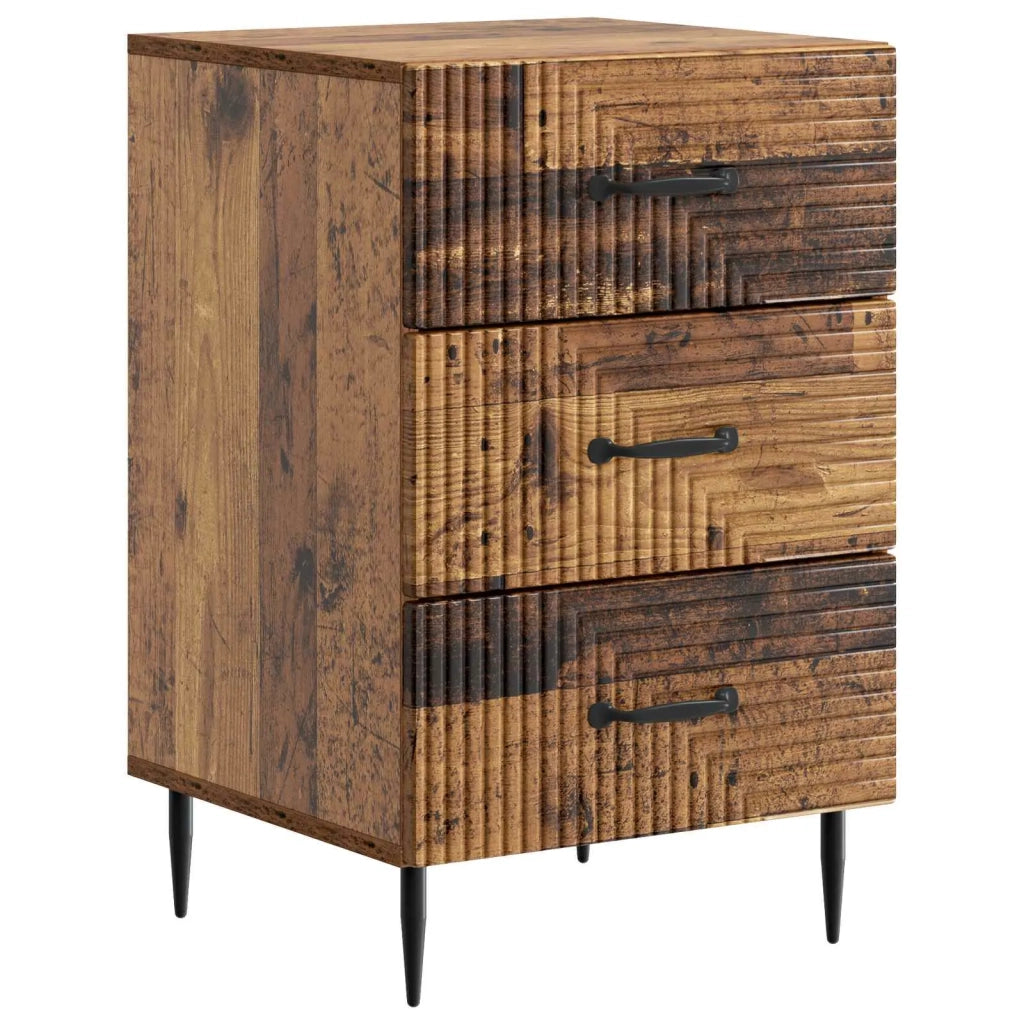 Comodino | Armadio da Notte | Mobiletto da notte con cassetto Legno antico 43 x 41 x 66,5 cm