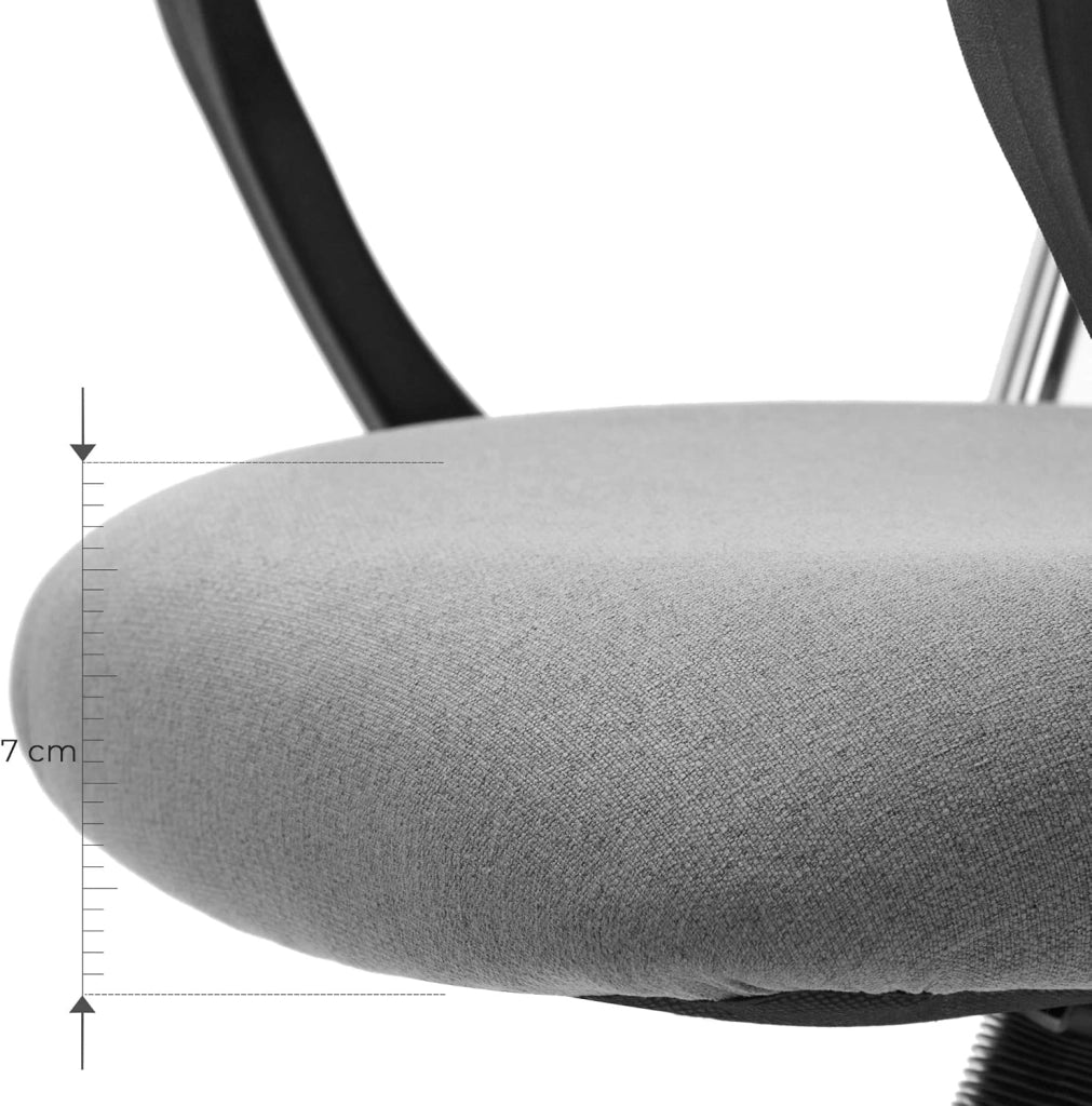 SONGMICS Set di 2 sedie da ufficio, sedia da ufficio ergonomica, sedia girevole, sedia per sala conferenze, rivestimento in tessuto, altezza e inclinazione regolabili, capacità di carico fino a 120