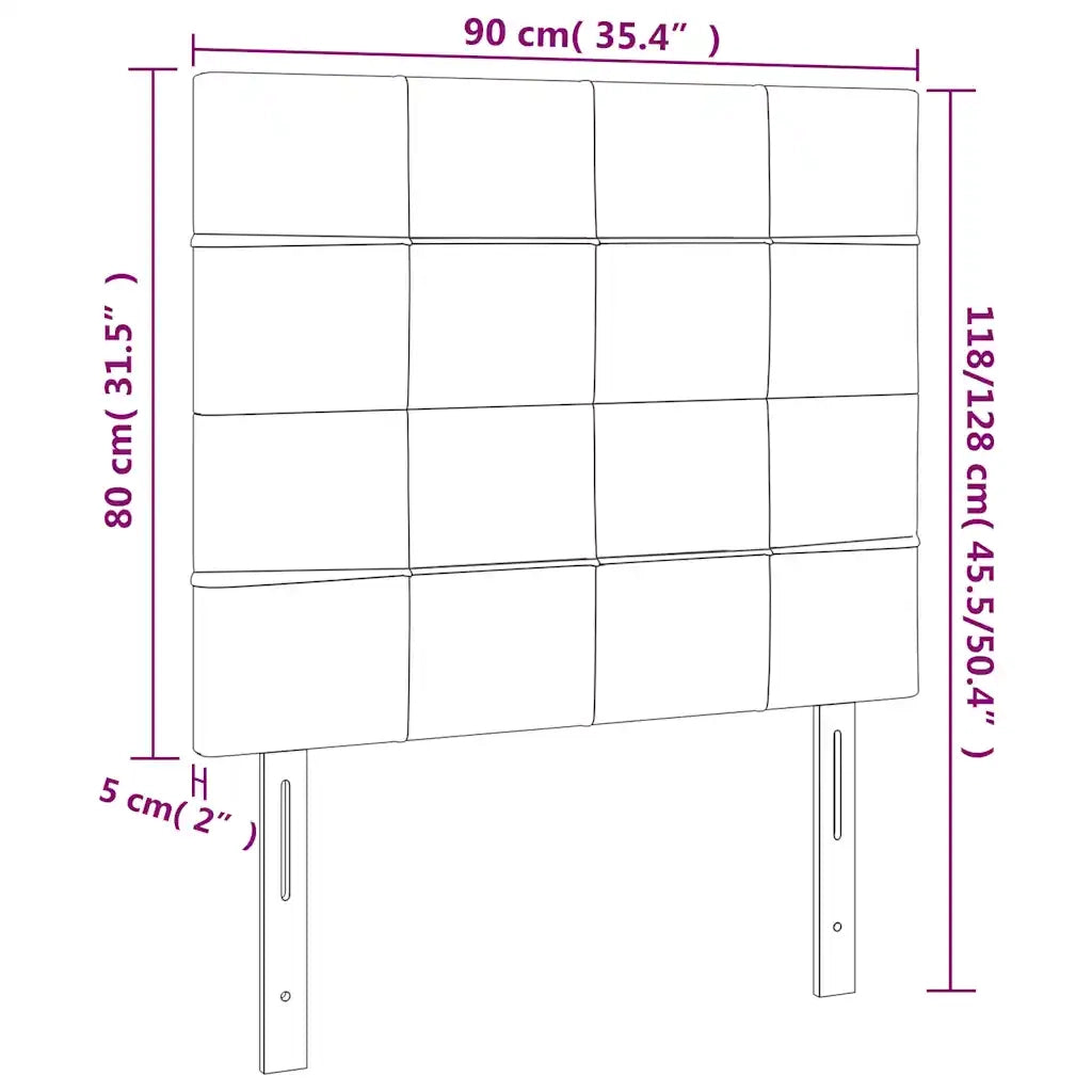 Testiera a LED Verde Scuro 90x5x118/128 cm in Velluto 3122463