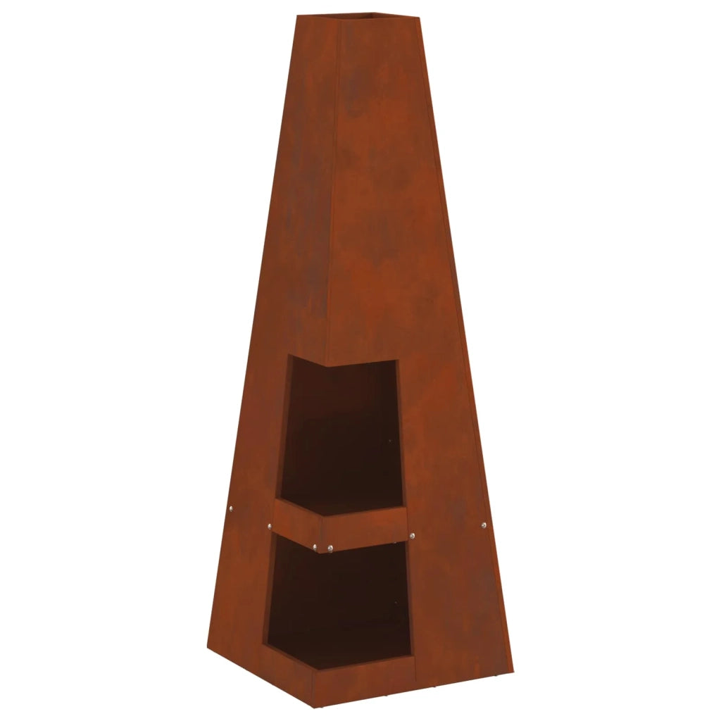 Focolare Marrone 35 x 35 x 100 cm Acciaio CorTen CFW6623377