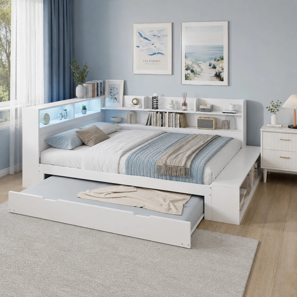 letto in legno bianco 120 x 200 cm