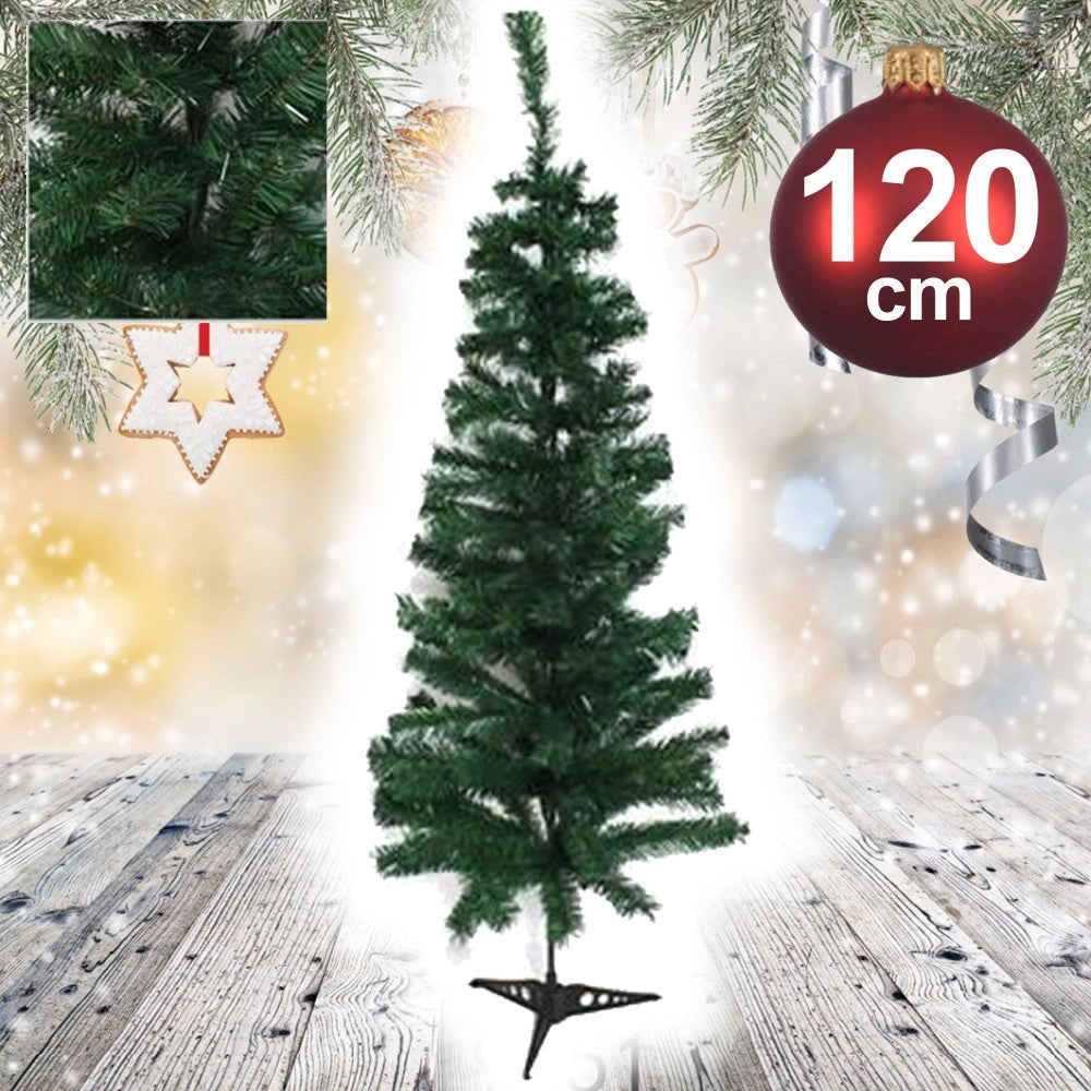 Trade Shop - Albero Di Natale Artificiale 120cm Abete Sintetico Per Casa Ufficio Colore Verde -