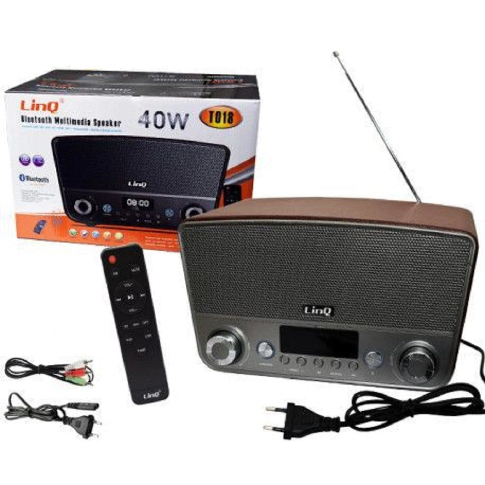 Trade Shop - Cassa Speaker Altoparlante Bluetooth Multimedia 40w Lcd Radio Fm Microsd Usb T018 -