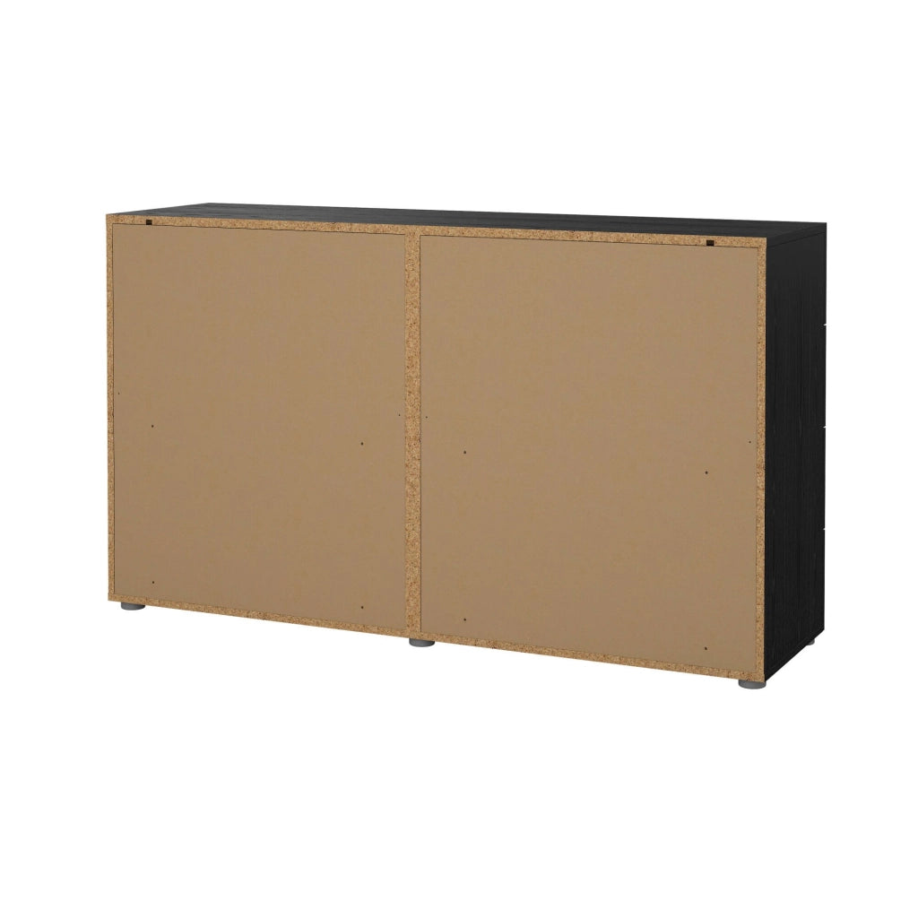 Credenza Phethai, Buffet da soggiorno, Madia da salotto, Dispensa da cucina, 140x40 h82 cm, Nero