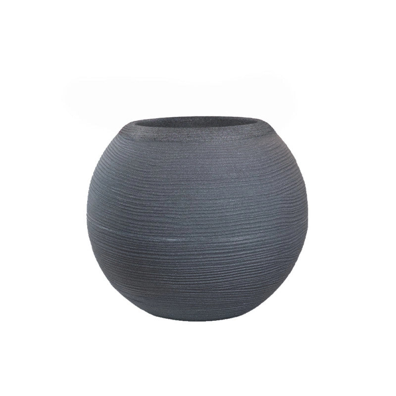 Vaso in resina da esterno interno per piante tondo a sfera di design d.40x33h Botticelli Grigio
