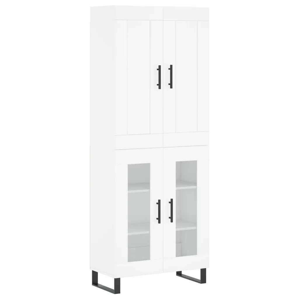 Credenza | Madia | Buffet da pranzo | Armadio da pranzo Bianca 69,5x34x180 cm in Legno Multistrato
