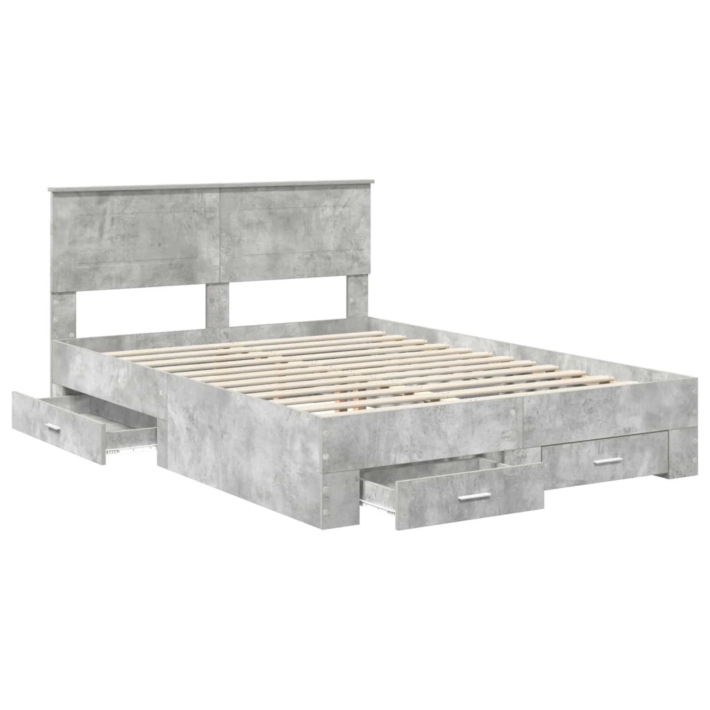 Struttura del letto con testiera Grigio cemento 140 x 200 cm 3408266