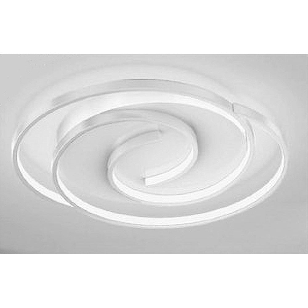 Trade Shop - Plafoniera Led 45w Cerchio Spirale Vortice Bianco Lampadario Soffitto Luce 6500k 70609 -
