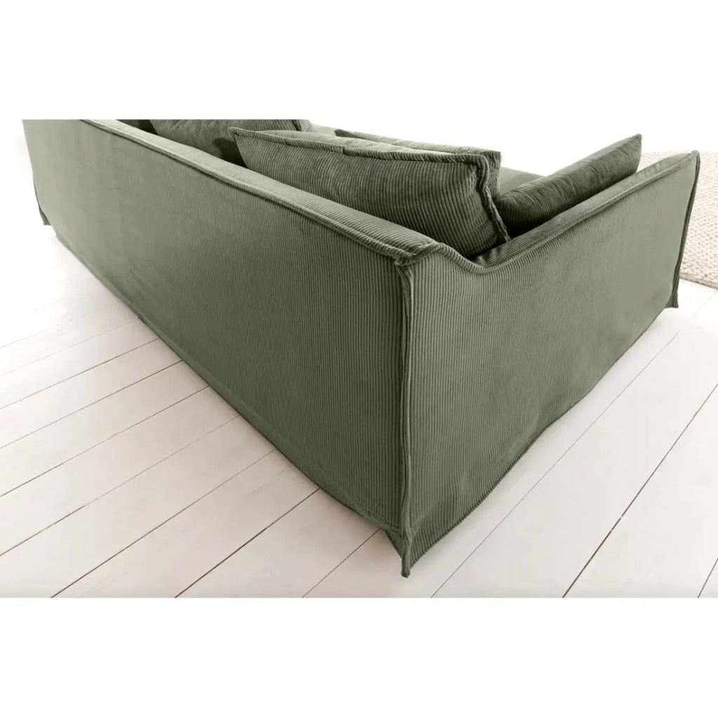 Divano ad angolo KALIA – Verde scuro – 4 posti – Angolo reversibile – contemporaneo