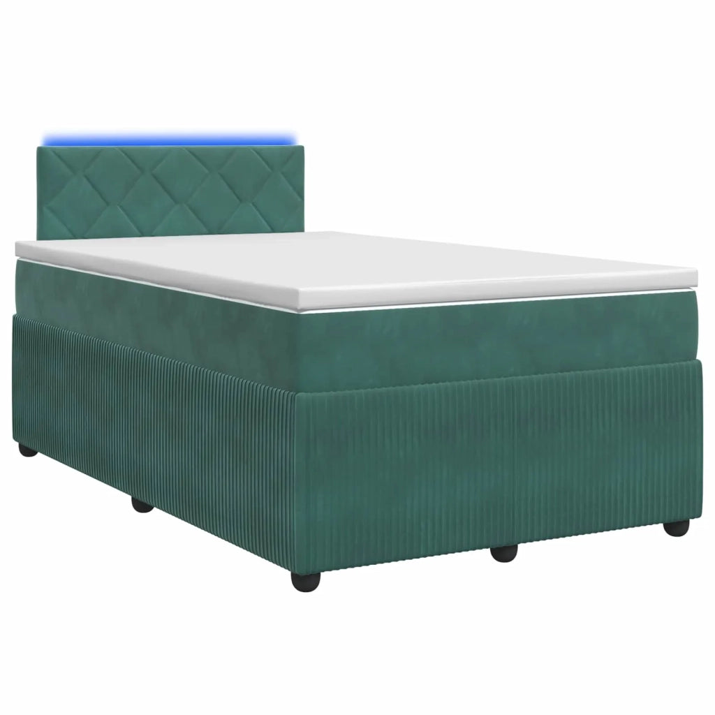 Letto box spring con materasso Verde Scuro 120 x 190 cm Velluto 3453110