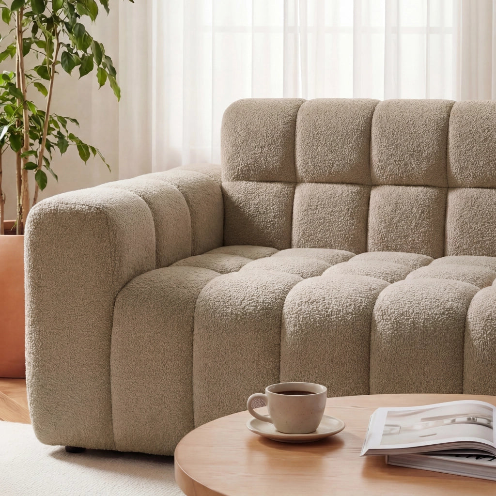 Divano letto modulare ad angolo in velluto marrone caffè