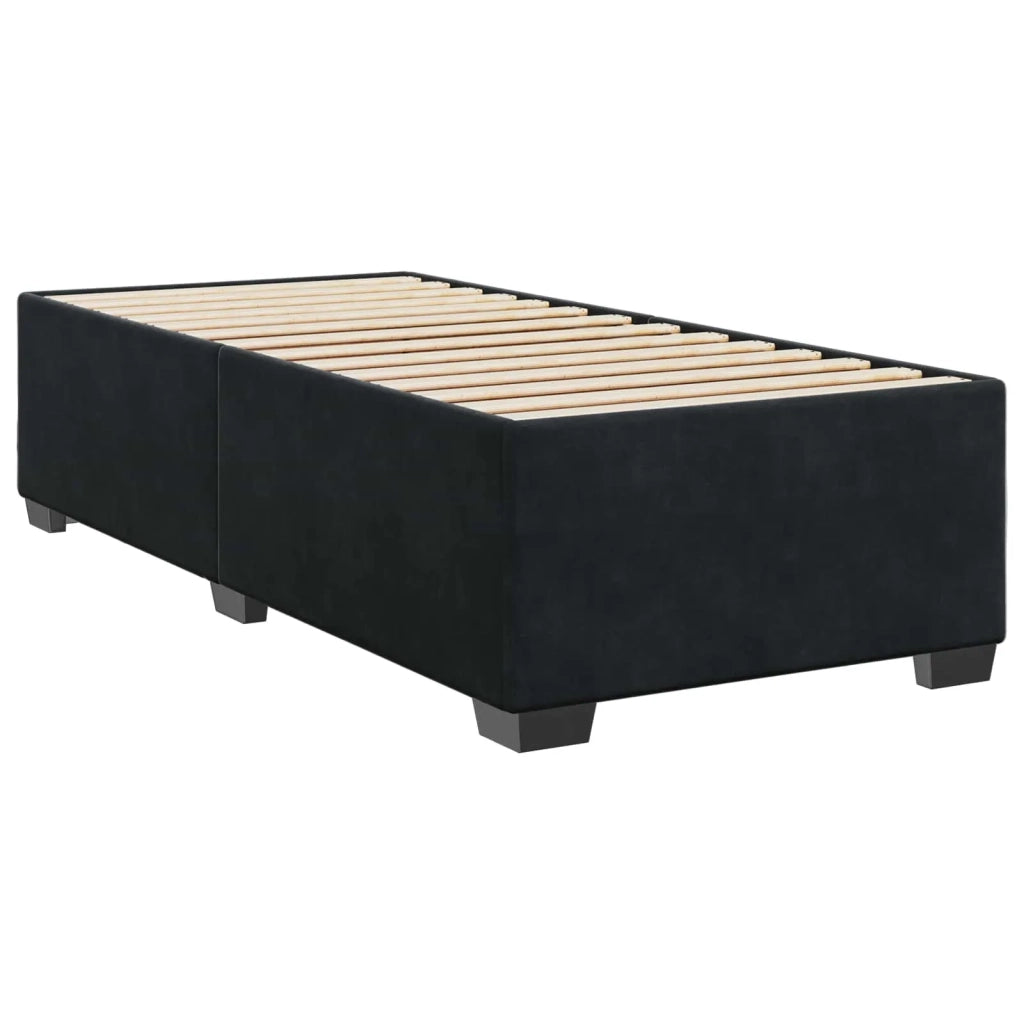 Letto box spring con materasso Nero 100 x 200 cm Velluto 3455056