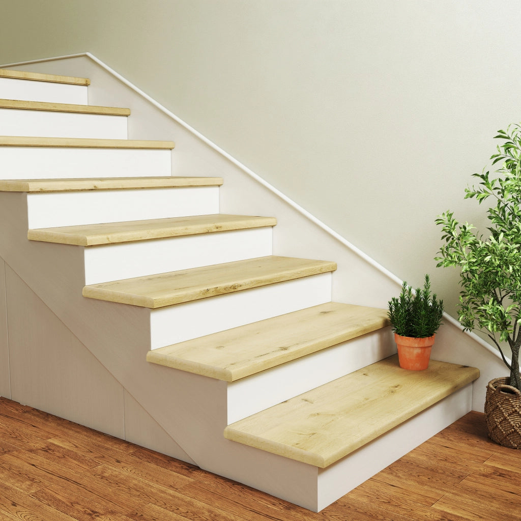 Set di 4 Profili Bunschoten Coprigradini Arrotondati in PVC 120 x 32 x 4,6 cm Naturale NEU.HOLZ