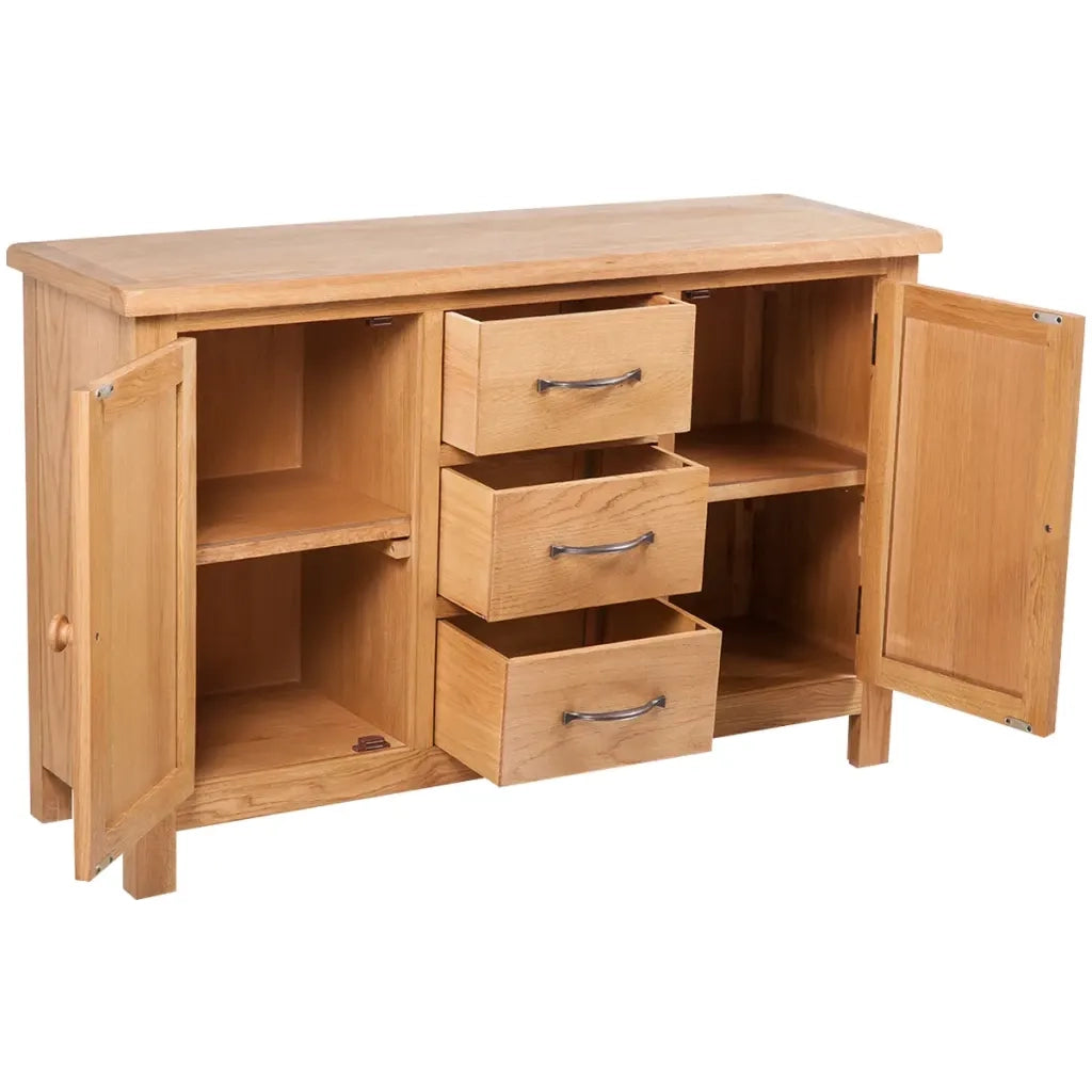 Credenza con 3 Cassetti 110x33,5x70 cm in Massello di Rovere 241677
