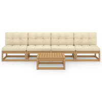 Set Divani da Giardino 5 pz con Cuscini Legno Massello di Pino 3076397