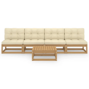 Set Divani da Giardino 5 pz con Cuscini Legno Massello di Pino 3076397
