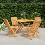 Set da Pranzo per Giardino 5 pz in Legno Massello di Teak 3155036